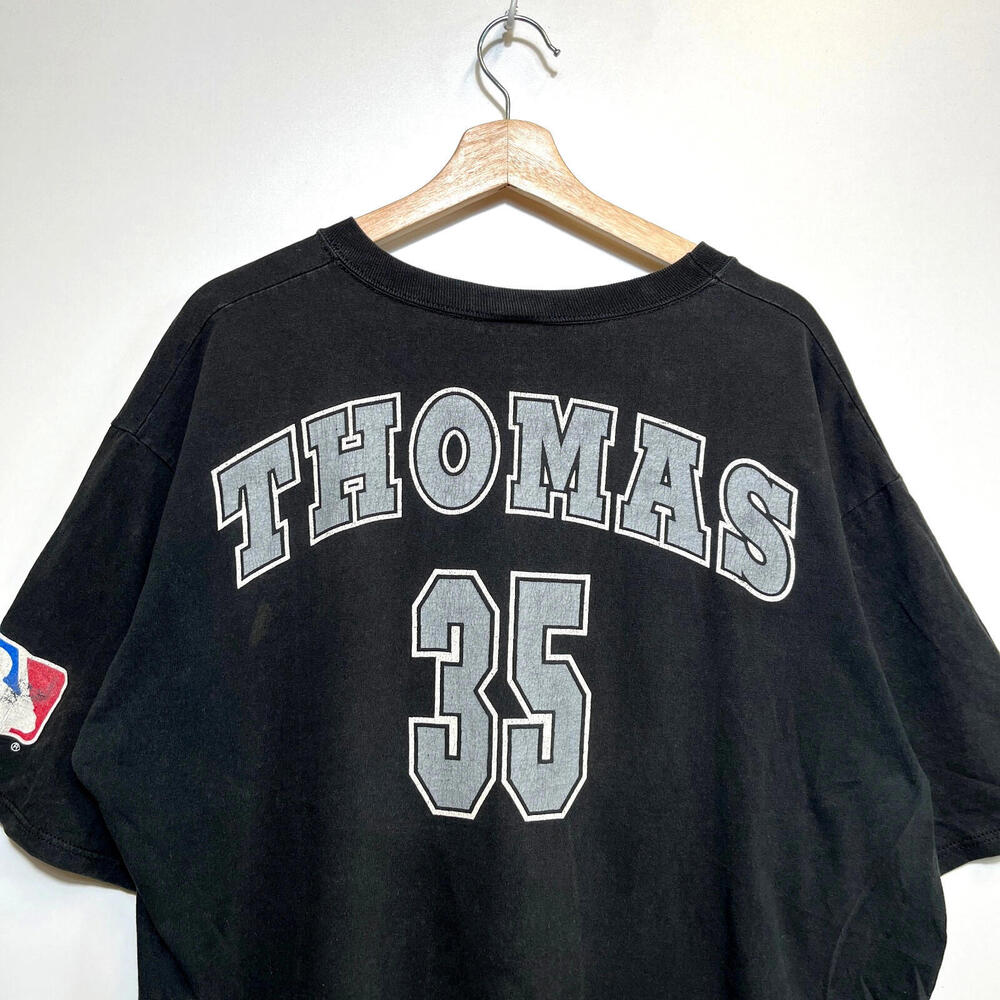 Vintage 1995 MLB Chicago White Sox Black T-shirt Size XL #35 Frank Thomas